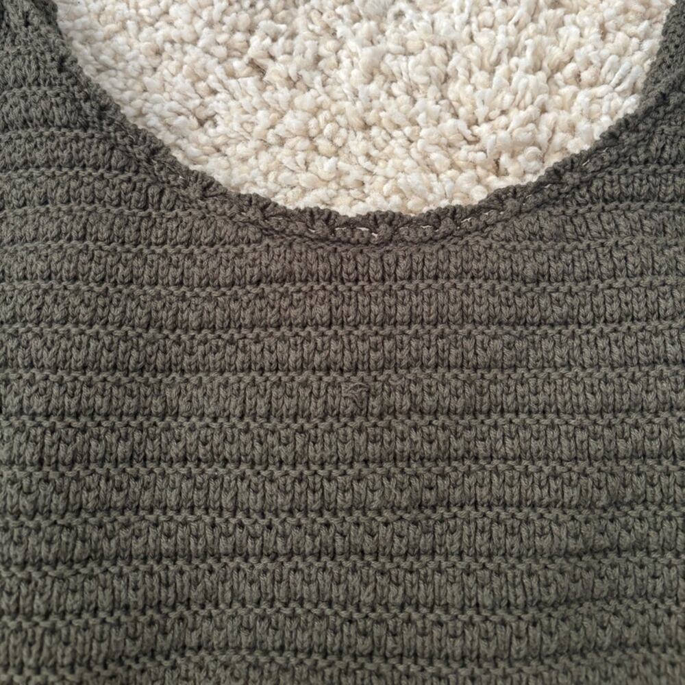 Aerie Green Knit Cropped Tank Boho Top Medium - Picture 6 of 9